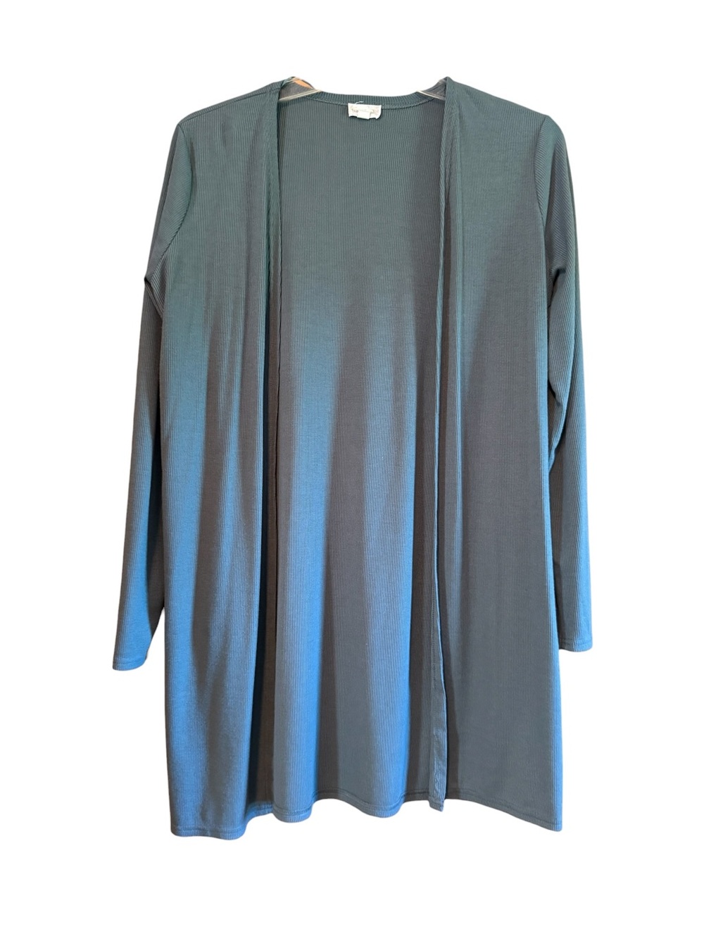 Hem & Thread Open-Front Cardigan in Sage Green
